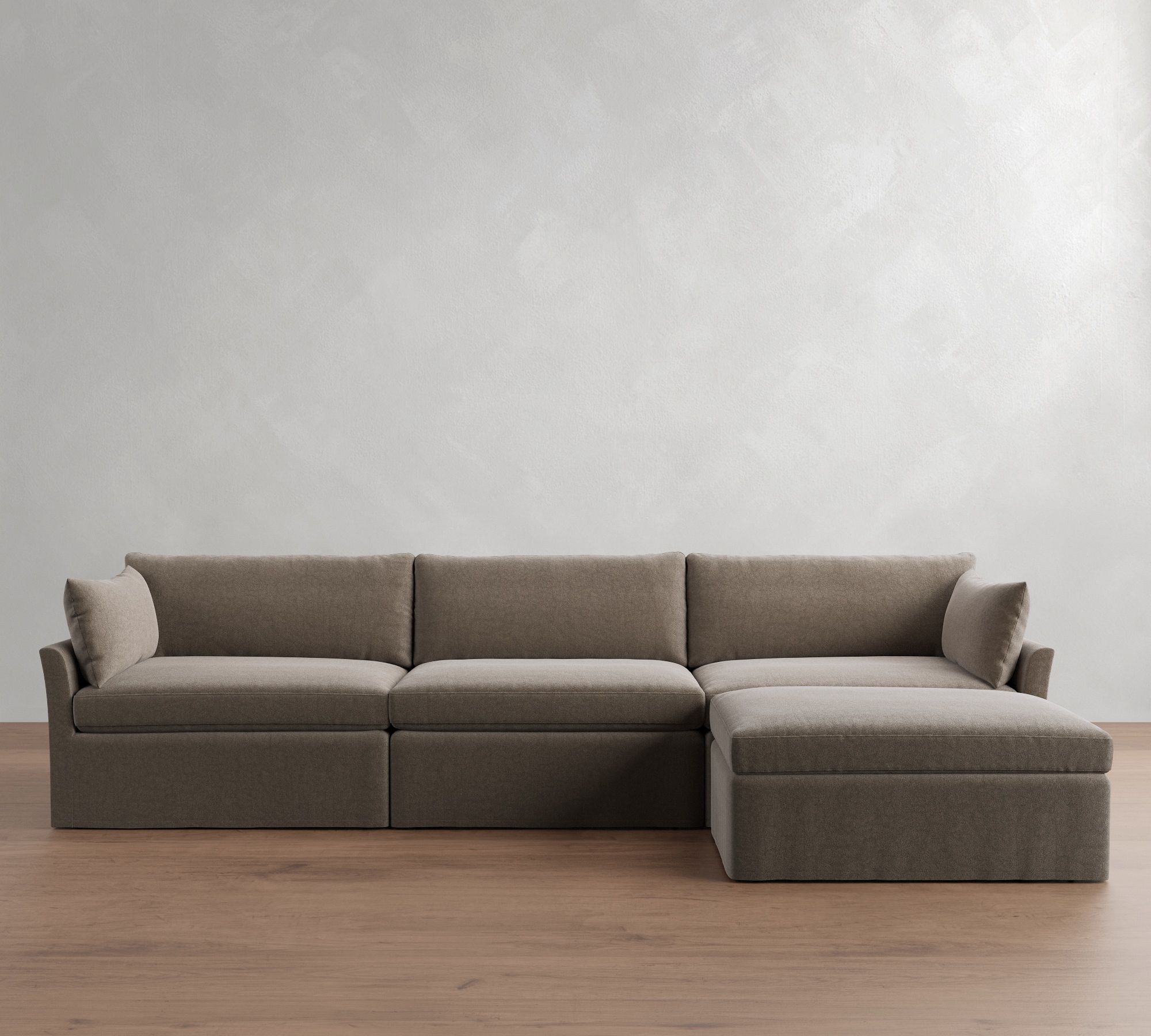 Reya Slipcovered Modular Chaise Sectional (139")