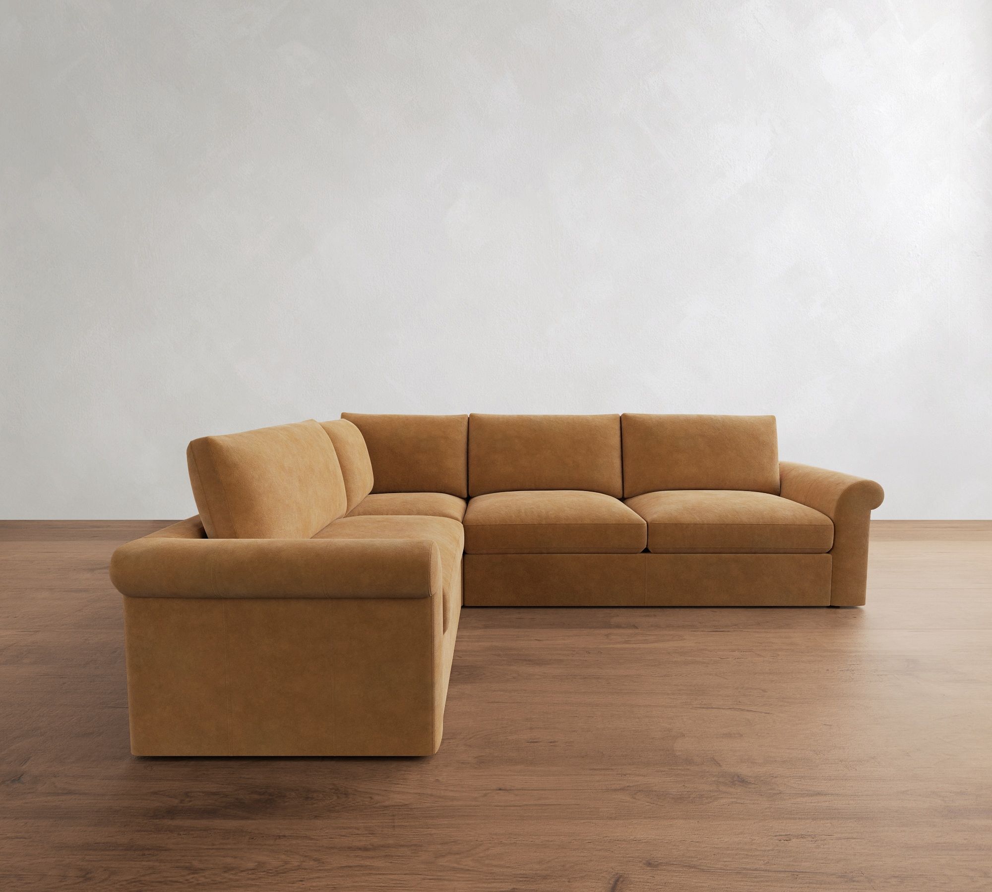 Westwood Roll Arm Leather 3-Piece Sectional (120")