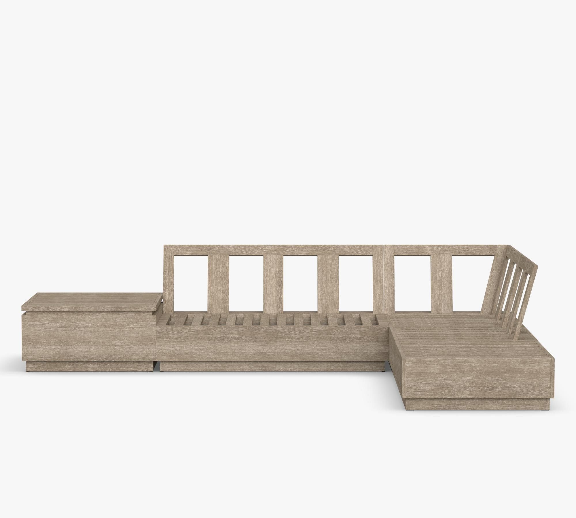 Indio Eucalyptus Modern Platform 5-Piece Sectional (123")