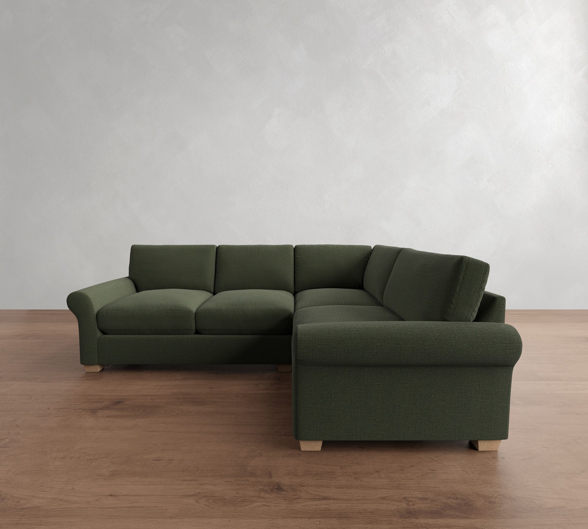 PB Comfort Modern Roll Arm 3-Piece Sectional (108")