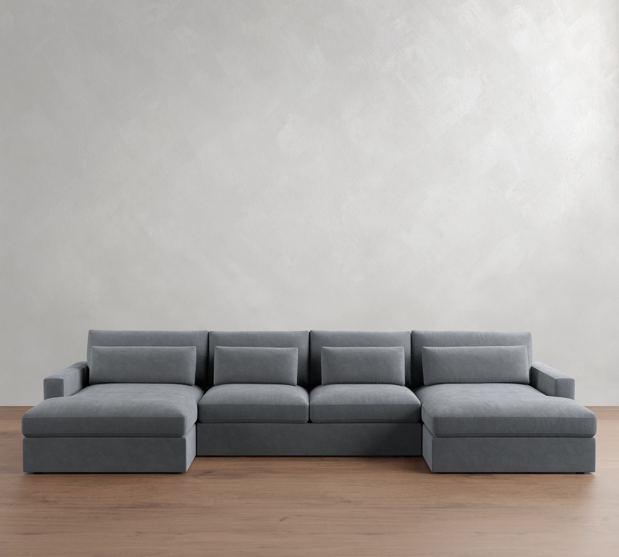 Westwood Square Arm Deep Seat Leather Double Chaise Sectional (172"-197") - thumbnail 5