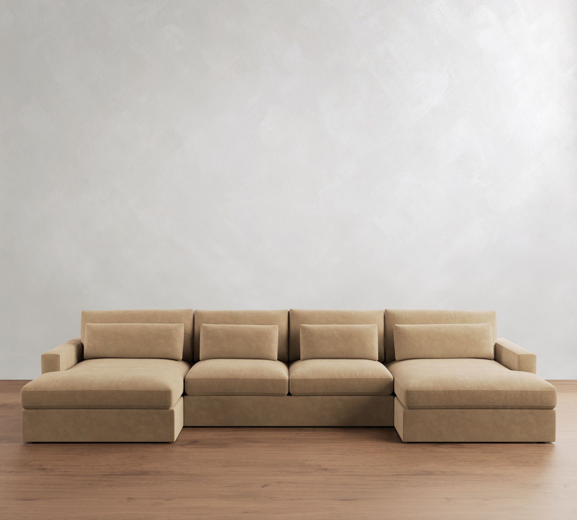 Westwood Square Arm Deep Seat Leather Double Chaise Sectional (172"-197") - thumbnail 8