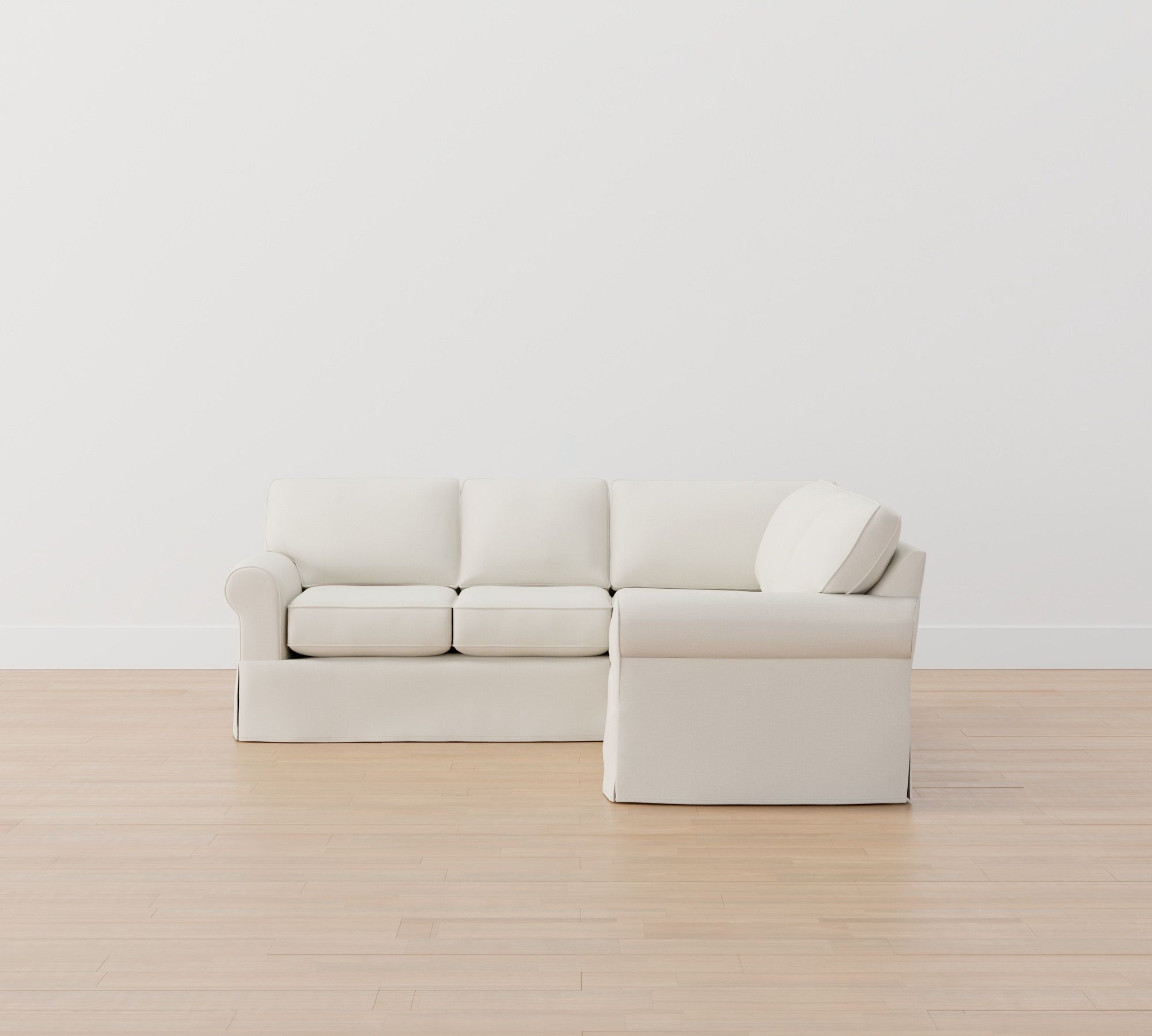 Buchanan Roll Arm Slipcovered 3-Piece L-Shaped Sectional (95") - thumbnail 4