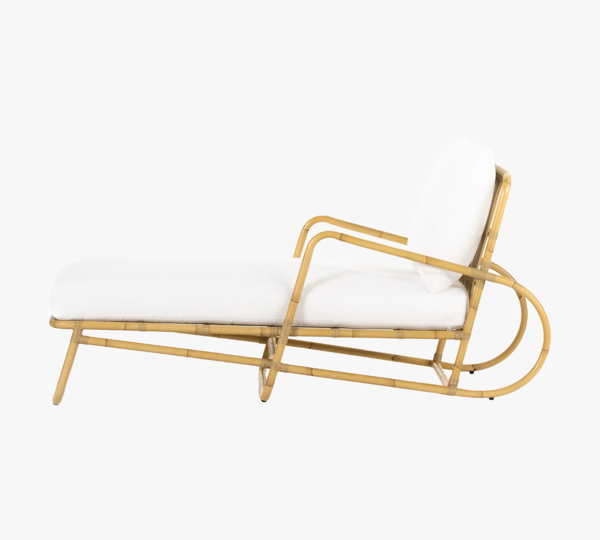 Elm Faux Rattan Single Outdoor Chaise Lounge