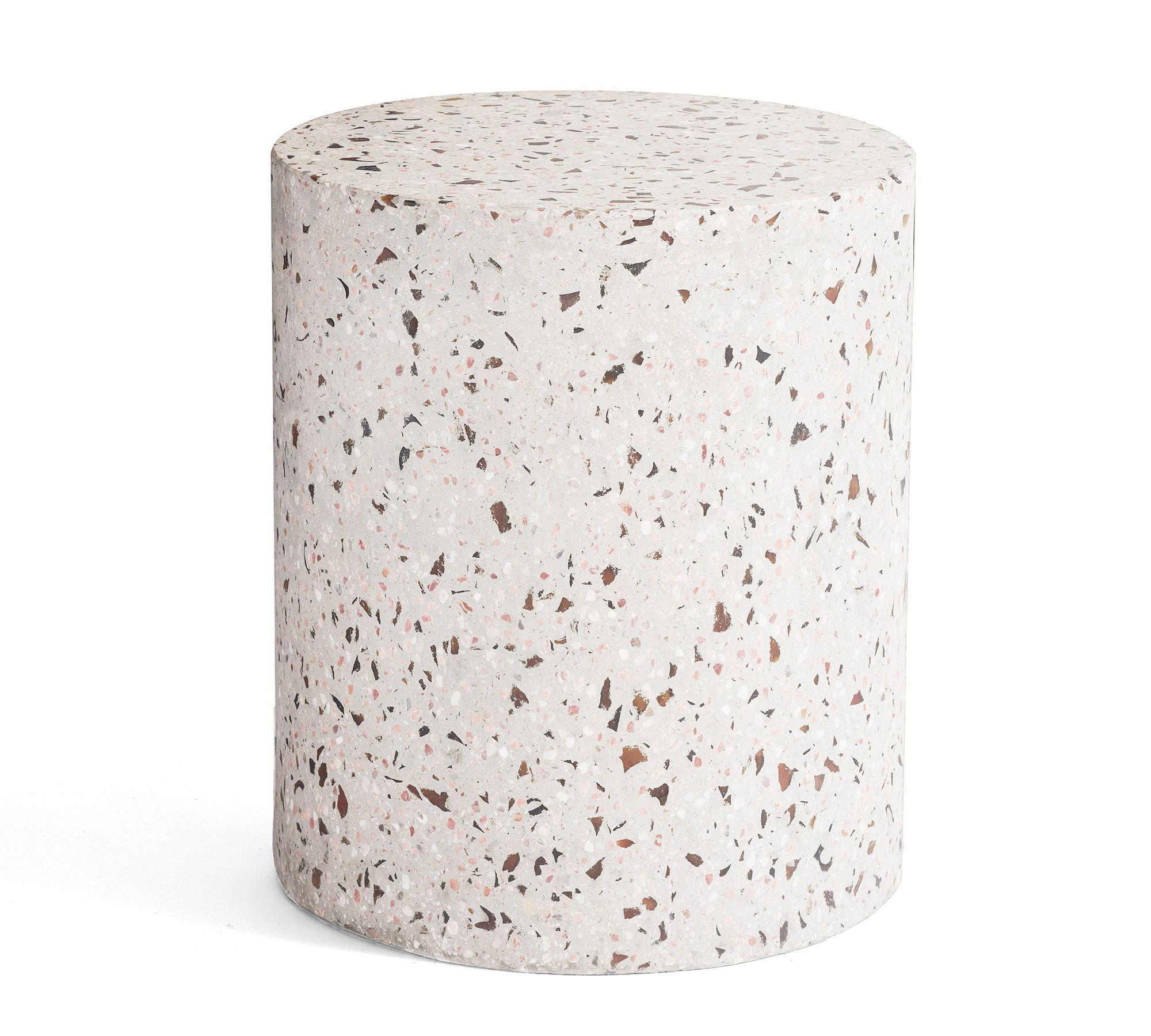 Terrazzo Concrete Round Outdoor Side Table (15")