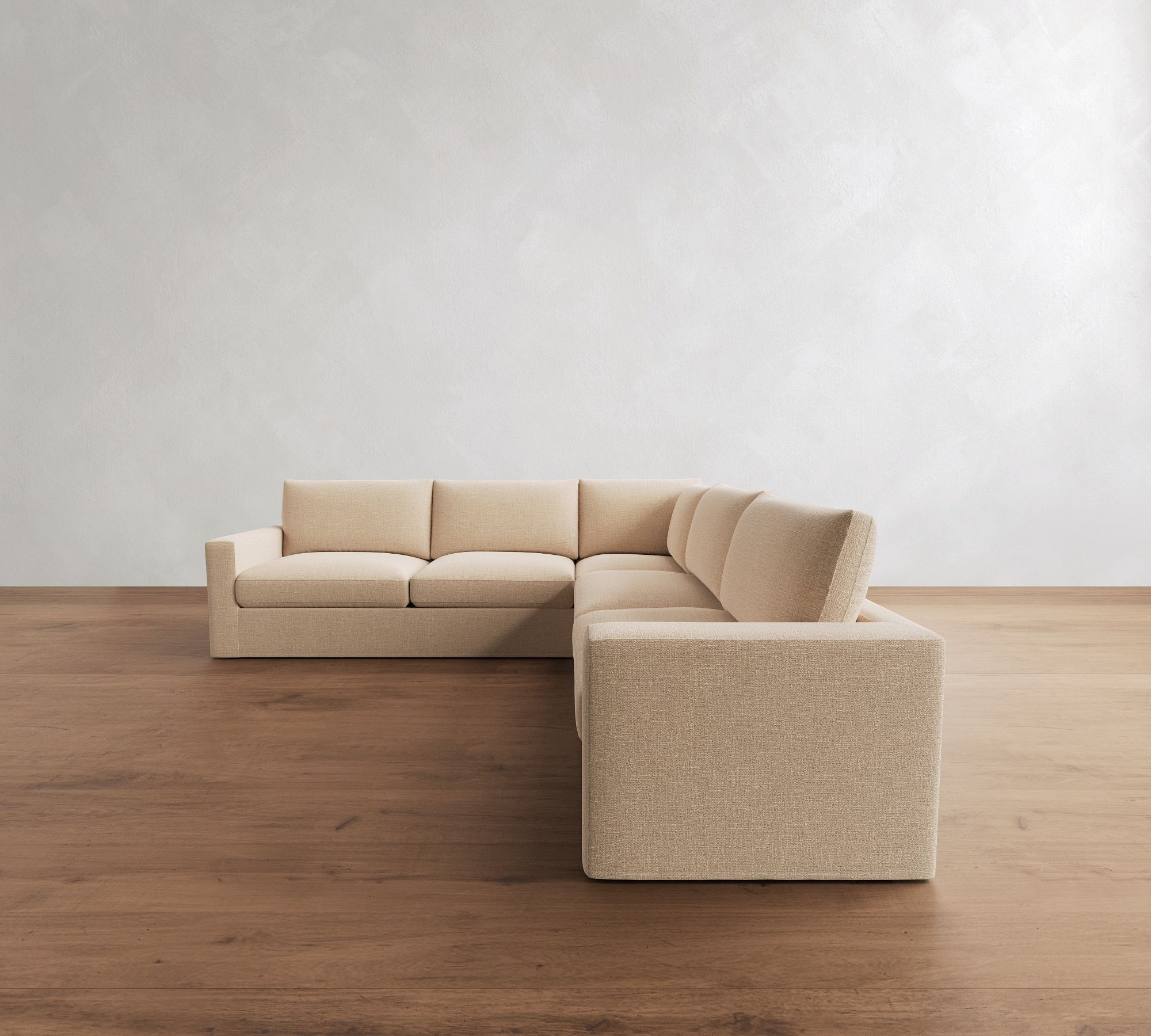 Westwood Square Arm Slipcovered 3-Piece L-Shaped Sectional (117")