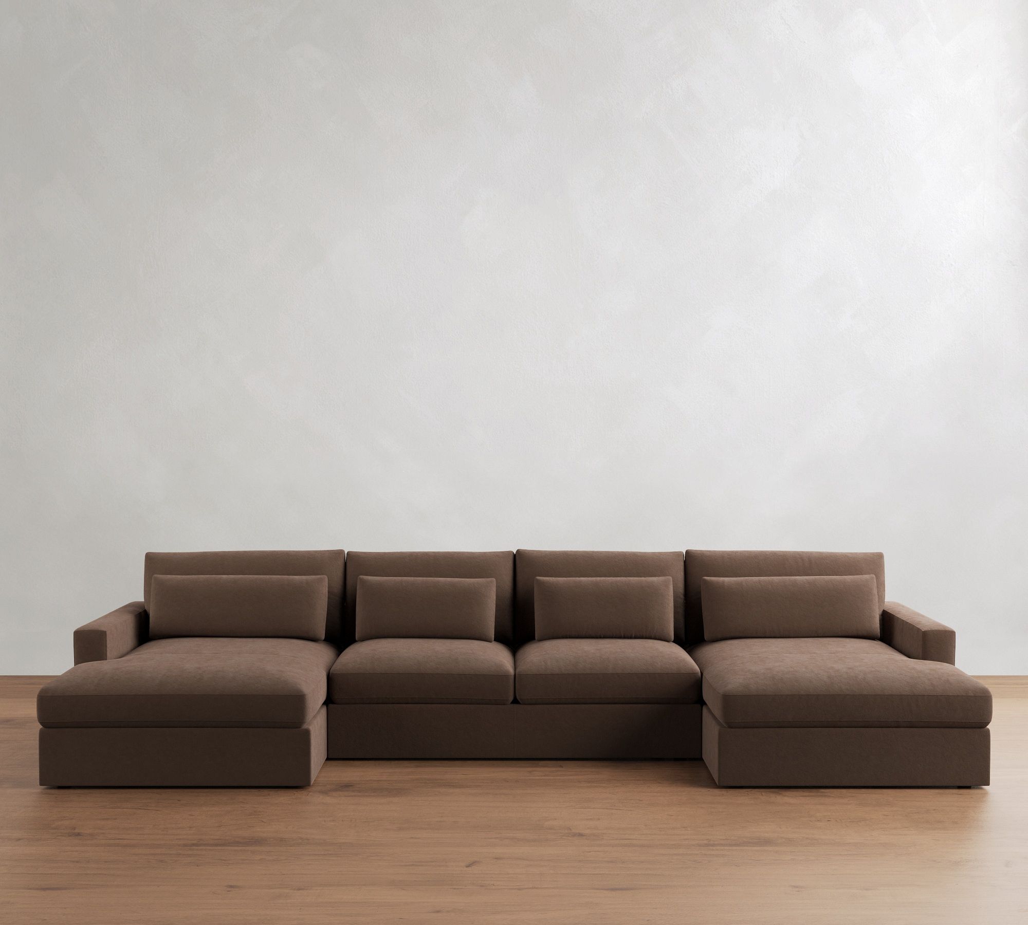 Westwood Square Arm Deep Seat Leather Double Chaise Sectional (172"-197") - thumbnail 9