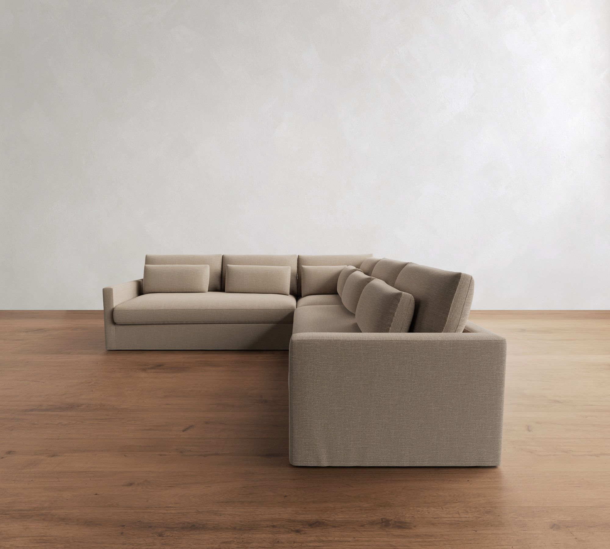 Westwood Slim Arm Deep Seat Slipcovered 3-Piece L-Shaped Sectional (123")