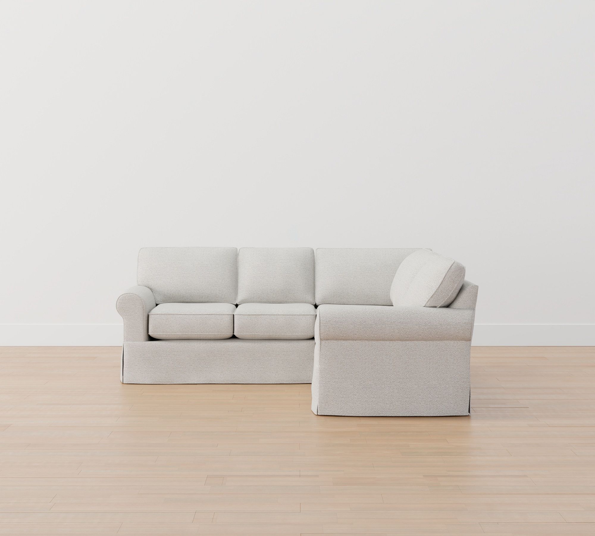 Buchanan Roll Arm Slipcovered 3-Piece L-Shaped Sectional (95")