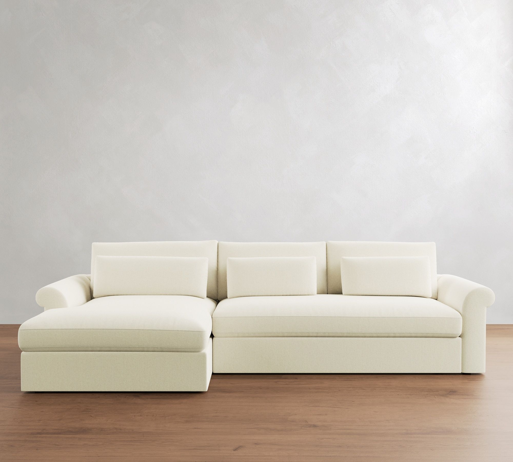 Westwood Roll Arm Deep Seat Chaise Sectional (136"-154")