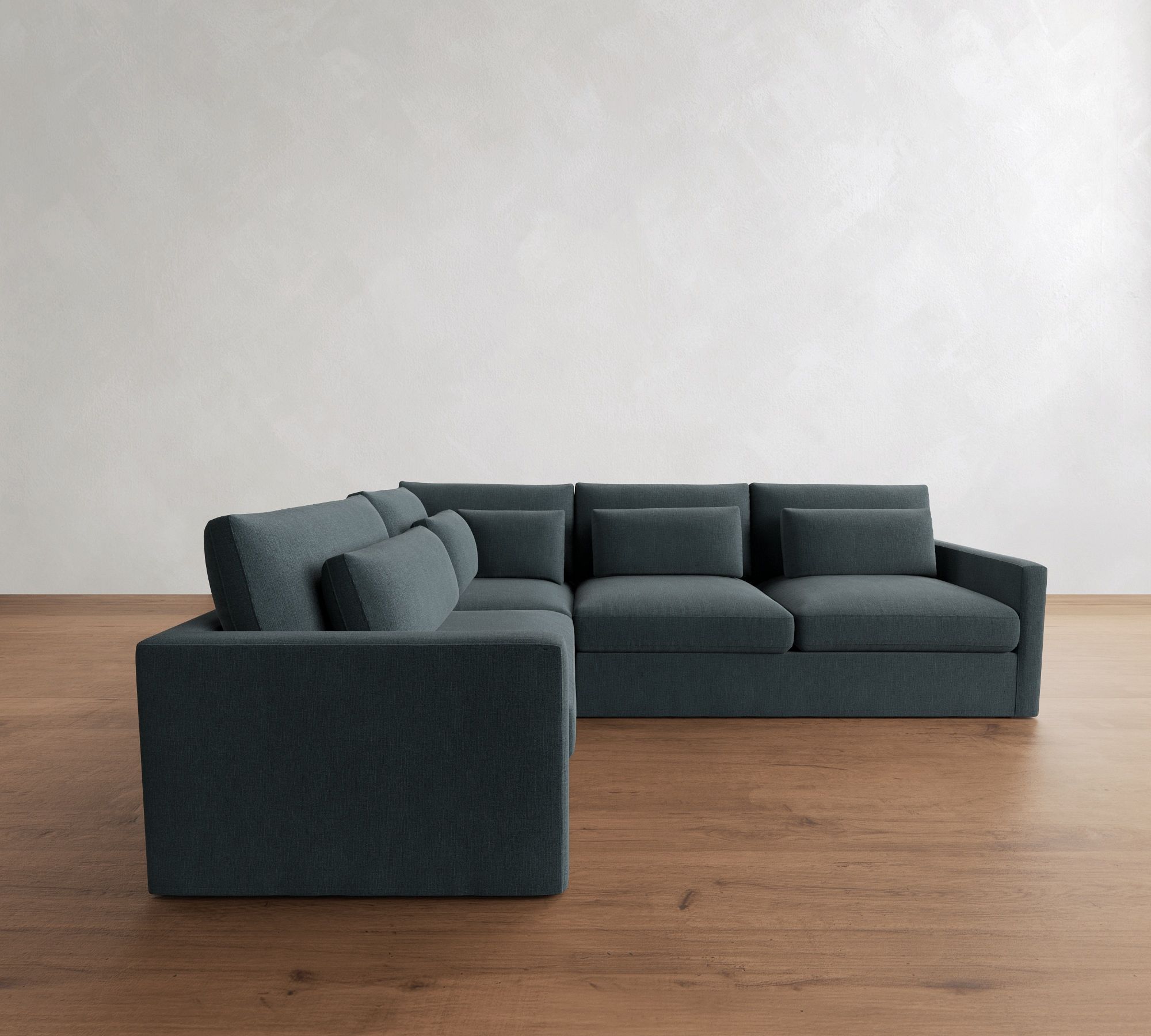 Westwood Slim Arm Deep Seat Slipcovered 3-Piece Sectional (119")