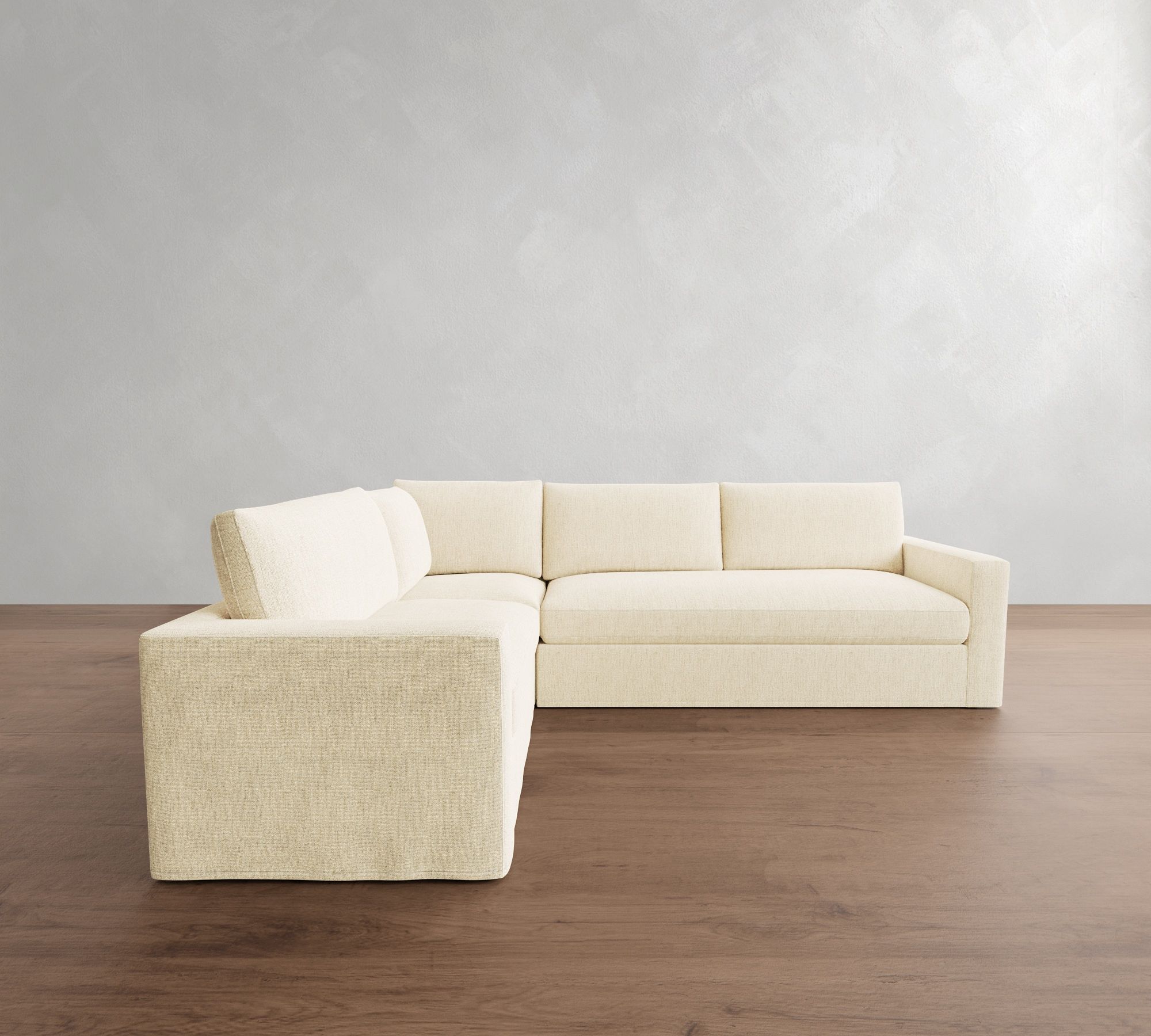 Westwood Square Arm Slipcovered 3-Piece Sectional (117")