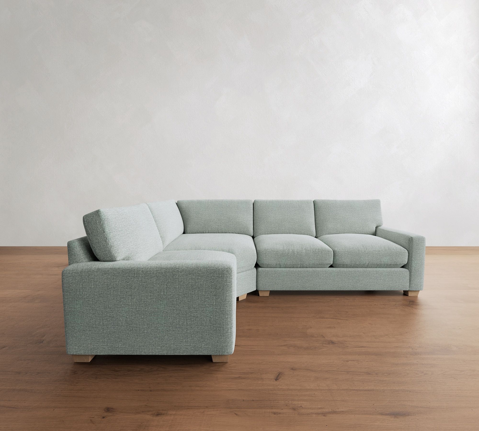 PB Comfort Modern Square Arm 3-Piece Wedge Sectional (115")
