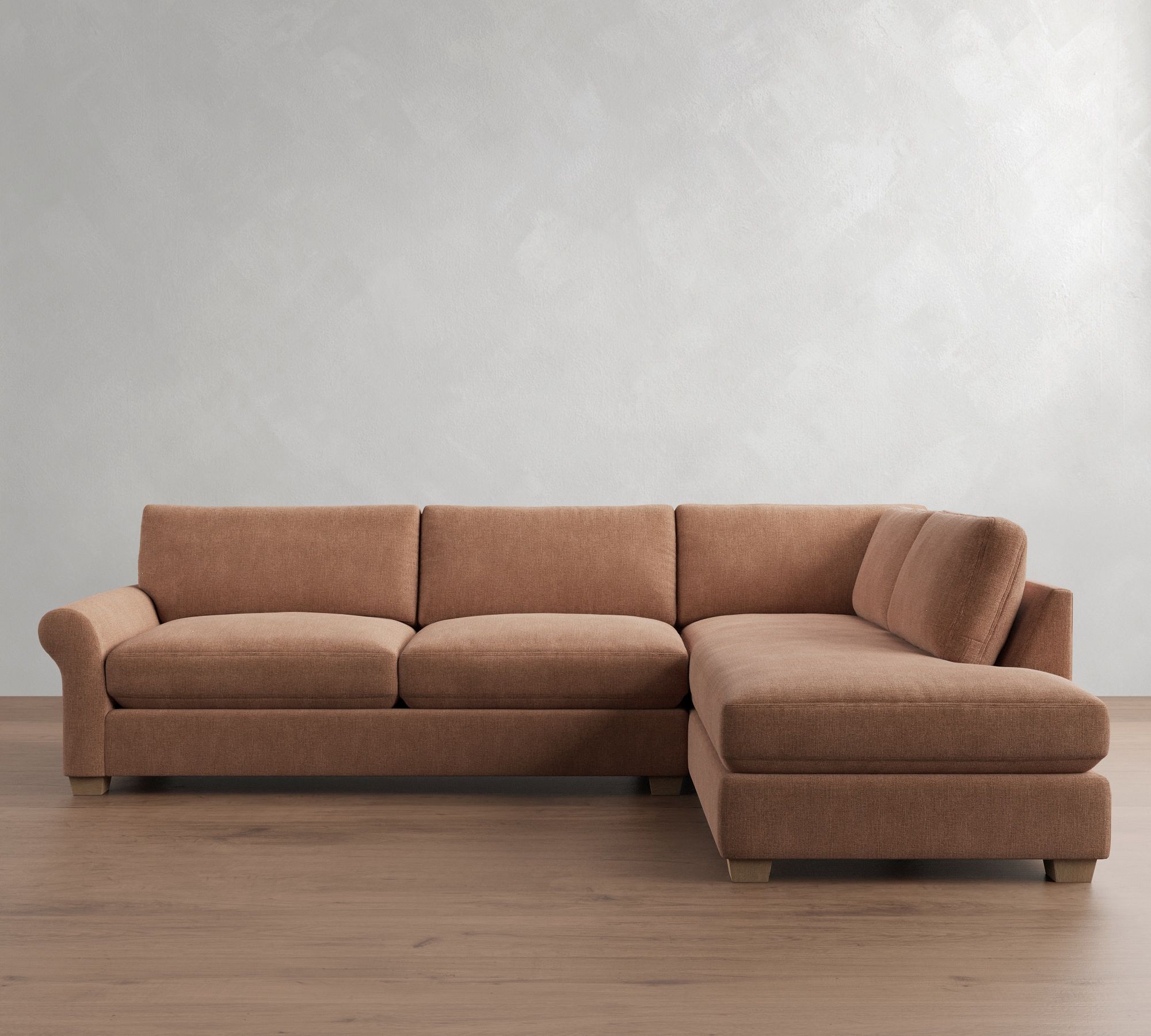 PB Comfort Modern Roll Arm Return Bumper Sectional (124") - thumbnail 6