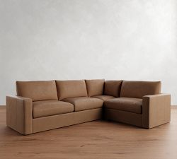 Westwood Square Arm Leather 3-Piece Sectional (117")