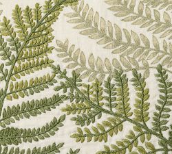 Fern Botanical Embroidered Pillow Cover