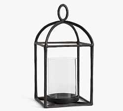 Open Box: Fallon Forged-Iron Outdoor Lantern, Medium (23"H) - Bronze