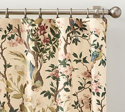 Open Box: Nola Printed Curtain, 50"W x 84"L, Light Filtering - Ivory Multi