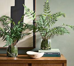 Faux Small Glass Composed Fern