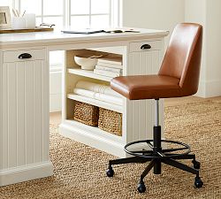 Layton Leather Swivel Drafting Chair