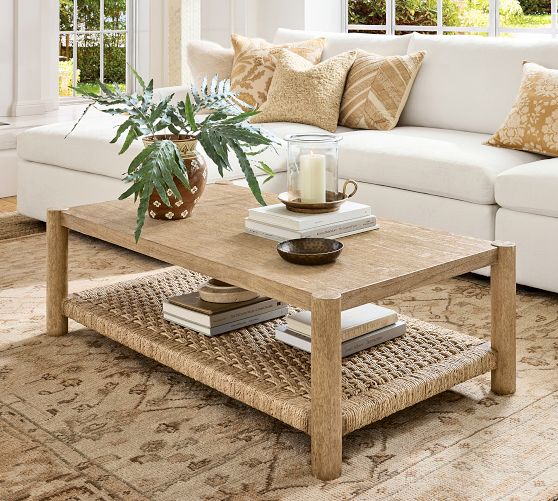 Bolinas Rectangular Woven Coffee Table (54