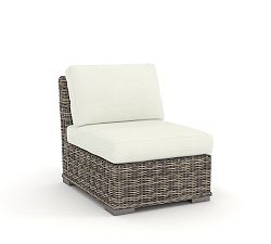Open Box: Huntington Wicker Slope Arm Outdoor Armless Chair - Gray