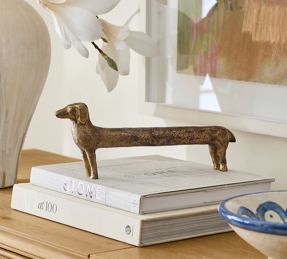 Brass Dachshund Object by Pottery Barn