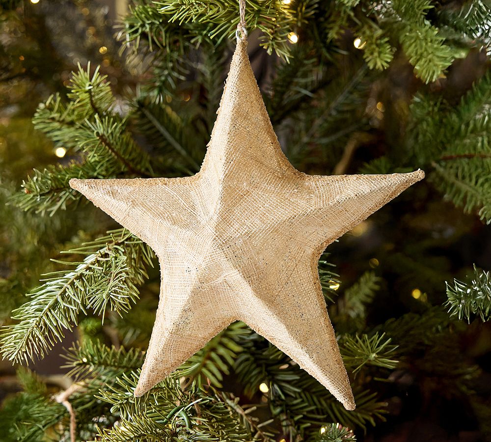 Burlap Star Ornament thumbnail 3