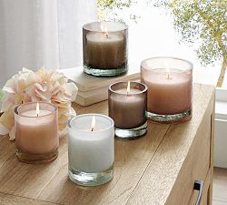 Hammered Glass Scented Candle - Bergamot &amp; White Oak
