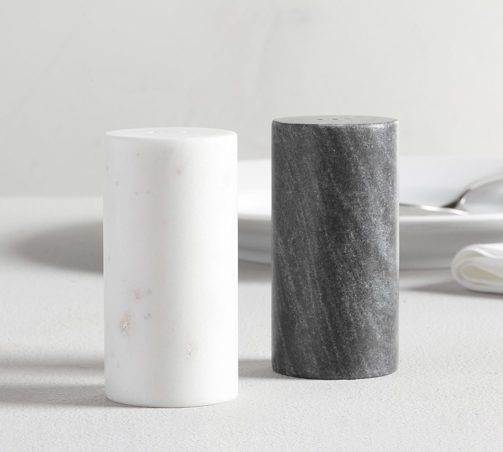 Black & White Marble Salt & Pepper Shakers
