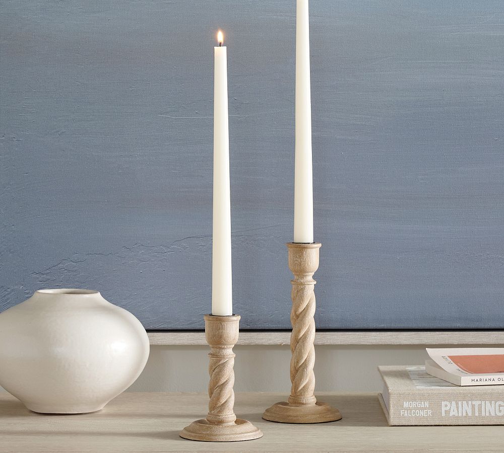 Altair Wood Candle Holder by Pottery Barn