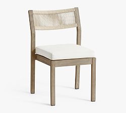 Open Box: Indio Coastal Stackable Outdoor Dining Side Chair Oat Rope - Weathered Gray