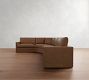 Westwood Slim Arm Leather 4-Piece Curved Wedge Sectional (145")