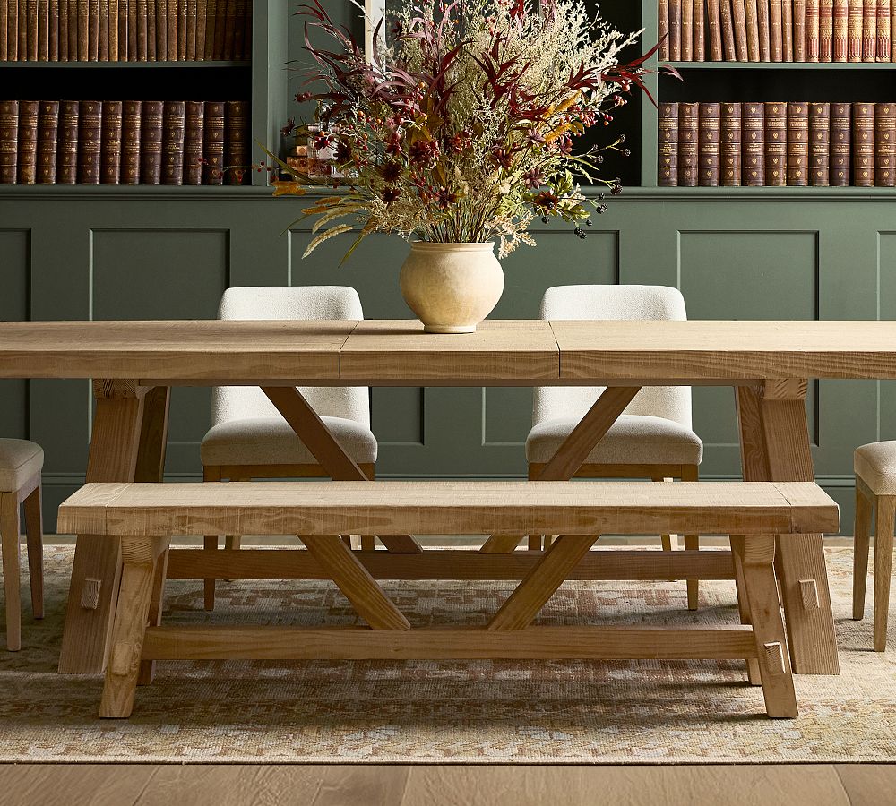 Farmhouse Trestle Dining Bench (66") by Pottery Barn