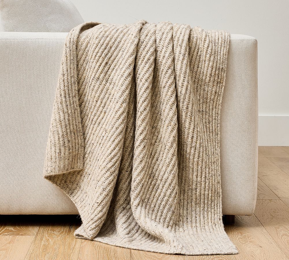 Heathered Ribbed Throw by Pottery Barn