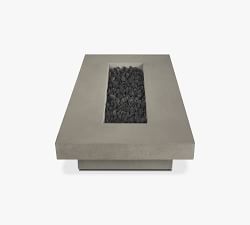 Chrisley Concrete Low Rectangular Propane Fire Pit Table (72")