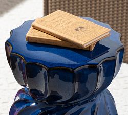 Jayden Ceramic Round Outdoor Accent Table (14")