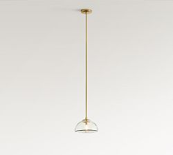 Open Box: Beck Cast Glass Round Pendant, (Large 10" Diam.) - Brass