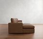 Westwood Slim Arm Leather Modular Chaise Sectional (137")