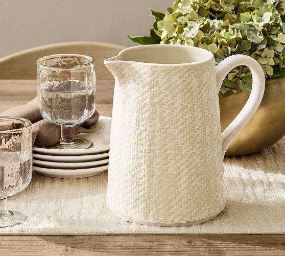 Elena Stoneware Pitcher by Pottery Barn