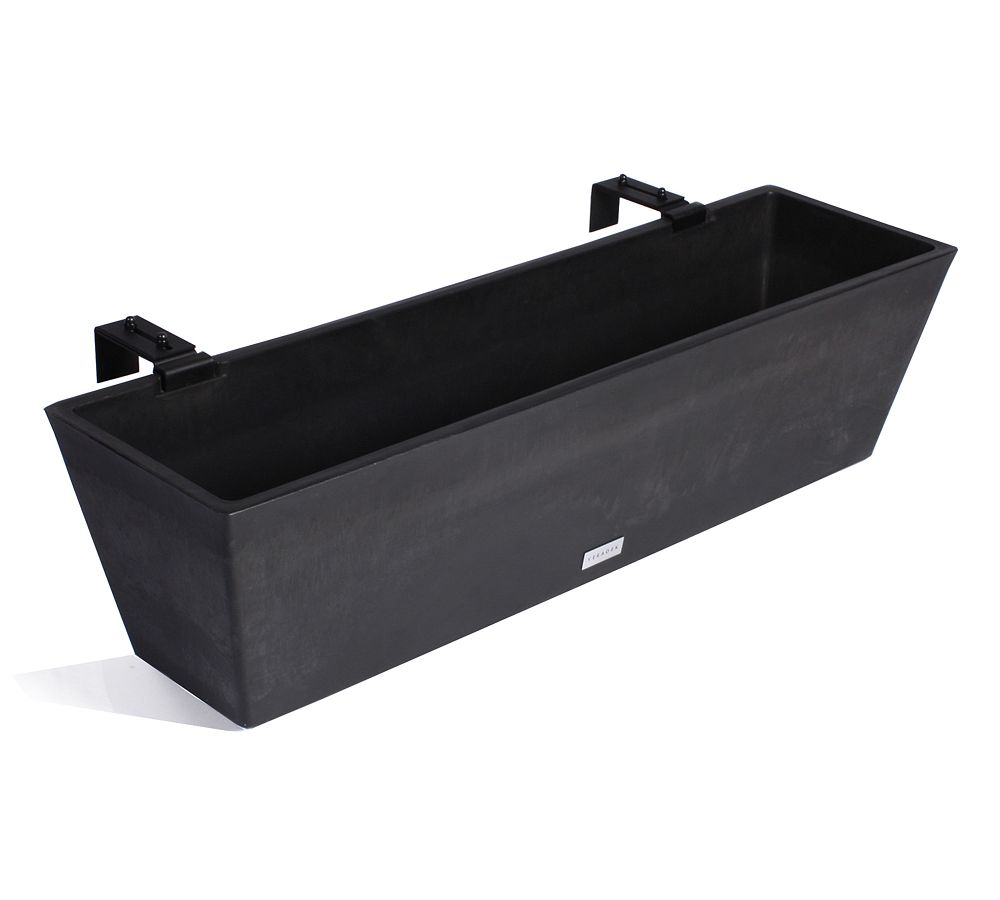 All Weather Eco Hevea Outdoor Window Box Planters with Brackets by Pottery Barn