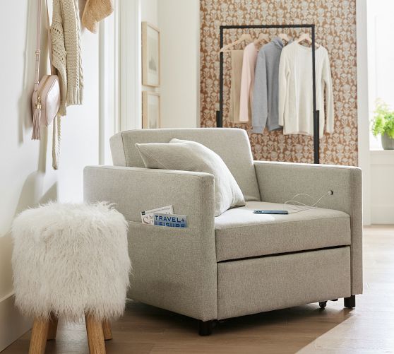 Pacifica Slim Arm Sleeper Chair by Pottery Barn