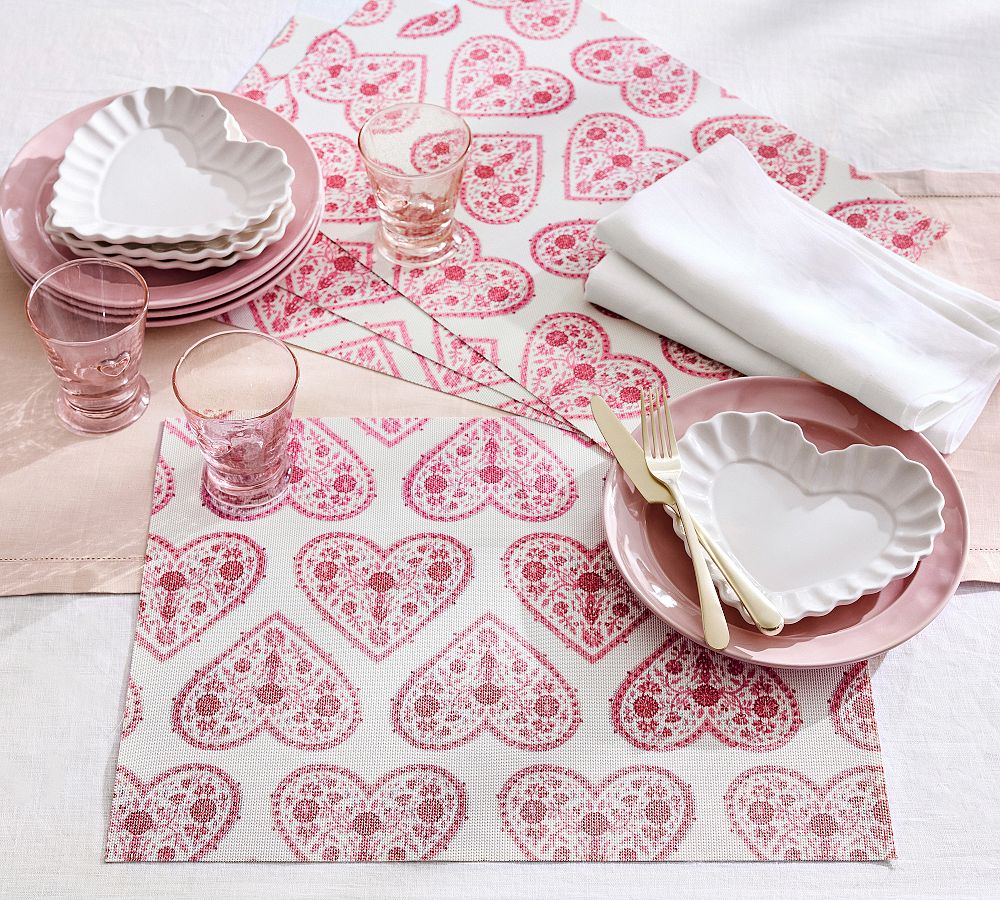 Chilewich Heart Vinyl Placemats - Set of 4 by Pottery Barn