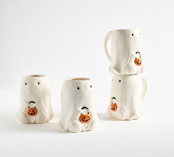 Gus the Ghost Stoneware Mugs - Set of 4
