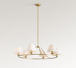 Oxford Metal &amp; Linen Round Chandelier (36"-50")
