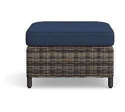 Open Box: Torrey Outdoor Occasional Ottoman Cushion Cover Only - Sunbrella® Cobalt