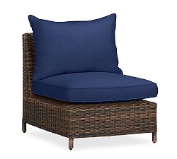 Open Box: Torrey Outdoor Sectional Armless Right-Arm/Left-Arm Chair Cushion Cover Only - Sunbrella® Cobalt