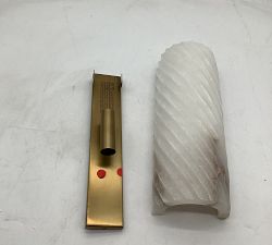 Open Box: Amalia Alabaster Fluted Sconce (15") - Tumbled Brass