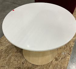 Open Box: Ansel Round Quartz Nesting Coffee Table (26" Diam.) - White Quartz, Fog