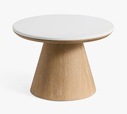 Open Box: Ansel Round Quartz Nesting Coffee Table (26" Diam.) - White Quartz, Fog